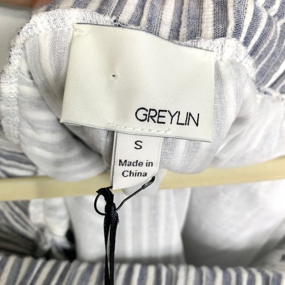 NWT GREYLIN x Revolve Off-the-shoulder Striped Casual Shift Maxi‎ Dress Sz S - Picture 8 of 11